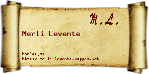 Merli Levente névjegykártya